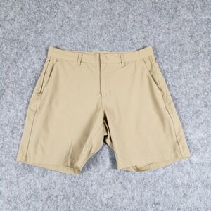 Fabletics The Only Tech Shorts Men 34 Beige Zip Hybrid Performance Stretch Chino